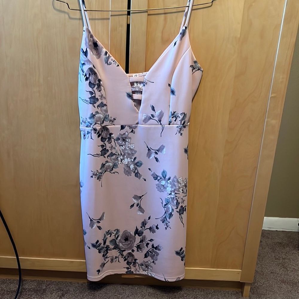 Pink Floral Midi Dress